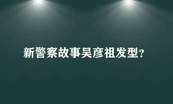 新警察故事吴彦祖发型？