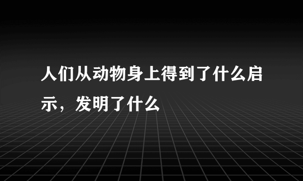 人们从动物身上得到了什么启示，发明了什么