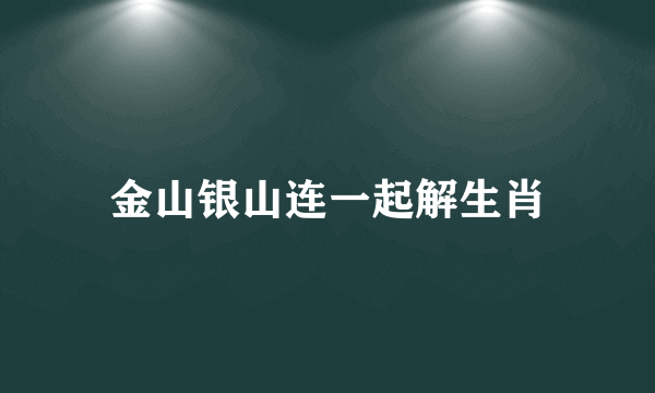 金山银山连一起解生肖