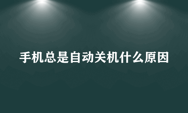 手机总是自动关机什么原因