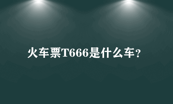 火车票T666是什么车？