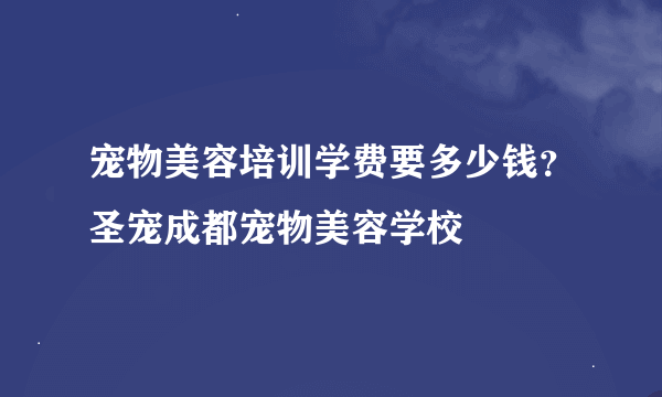 宠物美容培训学费要多少钱？圣宠成都宠物美容学校