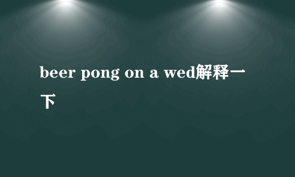 beer pong on a wed解释一下