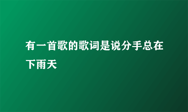 有一首歌的歌词是说分手总在下雨天