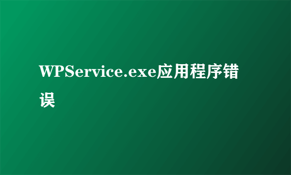 WPService.exe应用程序错误