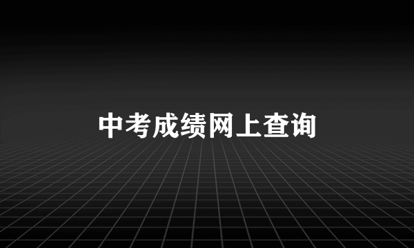 中考成绩网上查询