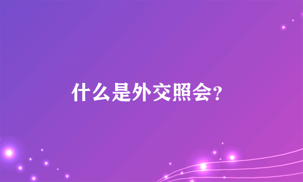 什么是外交照会？