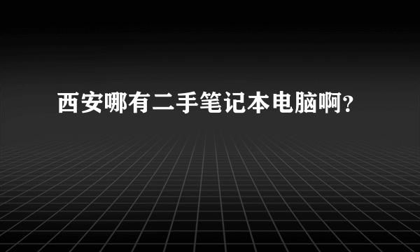 西安哪有二手笔记本电脑啊？