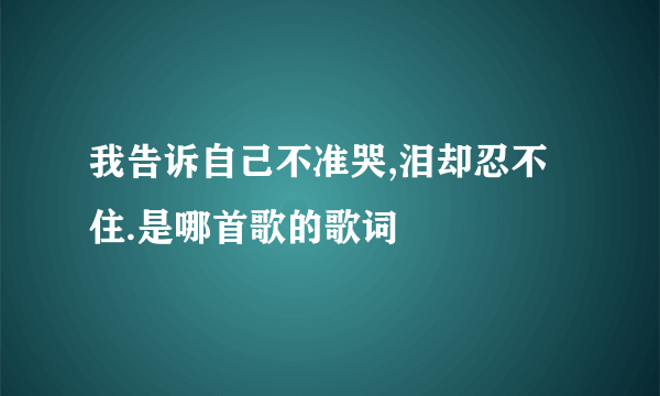 我告诉自己不准哭,泪却忍不住.是哪首歌的歌词