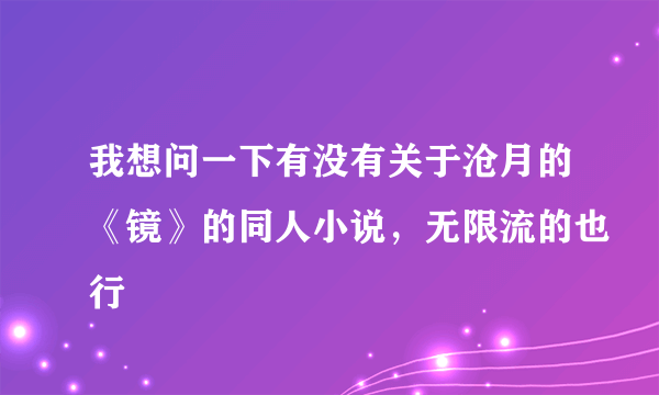 我想问一下有没有关于沧月的《镜》的同人小说，无限流的也行