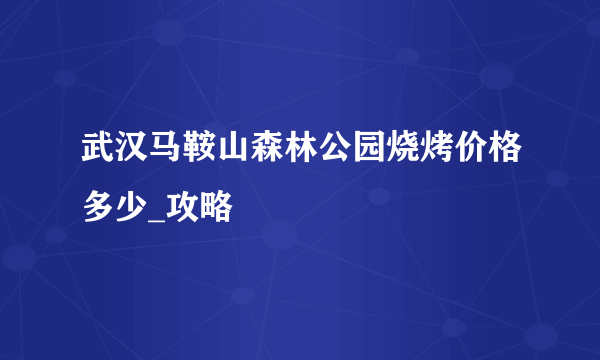 武汉马鞍山森林公园烧烤价格多少_攻略