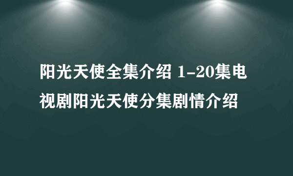 阳光天使全集介绍 1-20集电视剧阳光天使分集剧情介绍