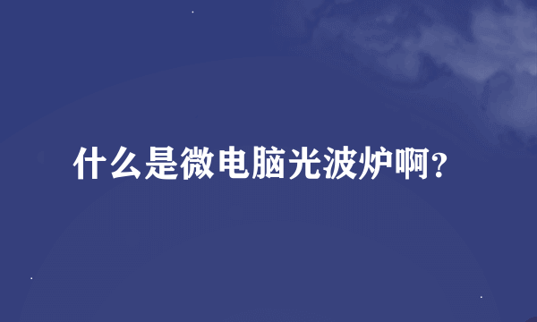 什么是微电脑光波炉啊？