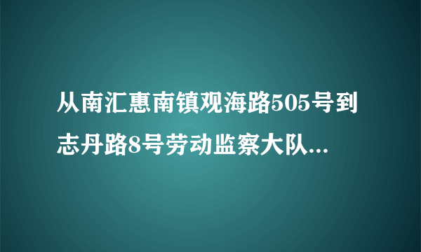 从南汇惠南镇观海路505号到志丹路8号劳动监察大队怎么走？