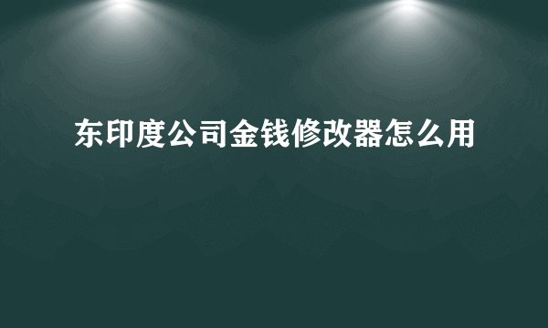 东印度公司金钱修改器怎么用