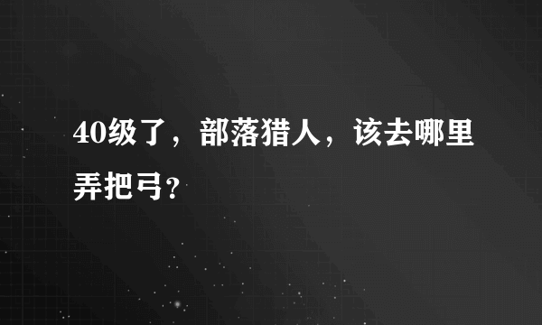 40级了，部落猎人，该去哪里弄把弓？