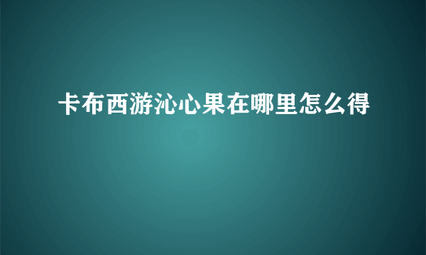 卡布西游沁心果在哪里怎么得