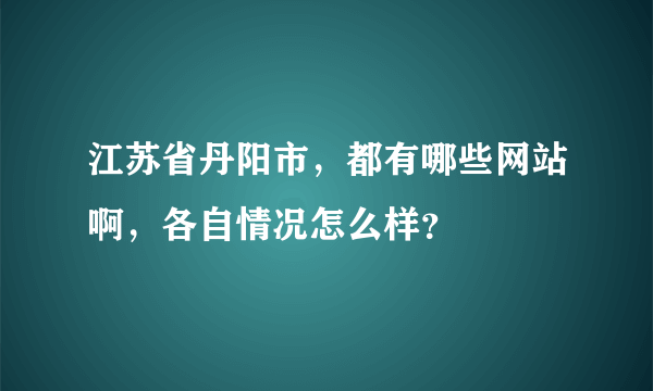 江苏省丹阳市，都有哪些网站啊，各自情况怎么样？