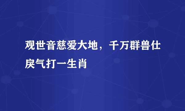 观世音慈爱大地，千万群兽仕戾气打一生肖