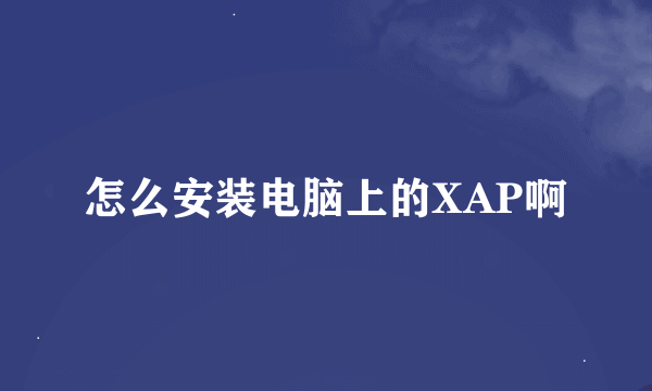 怎么安装电脑上的XAP啊