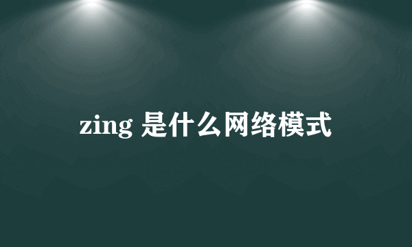 zing 是什么网络模式