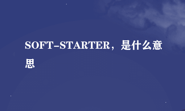 SOFT-STARTER，是什么意思