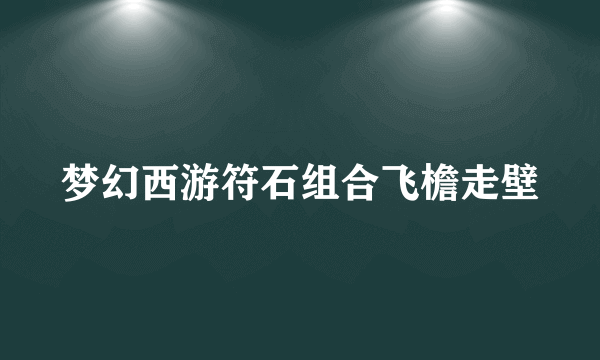 梦幻西游符石组合飞檐走壁