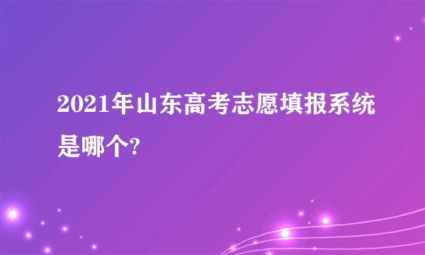 2021年山东高考志愿填报系统是哪个?