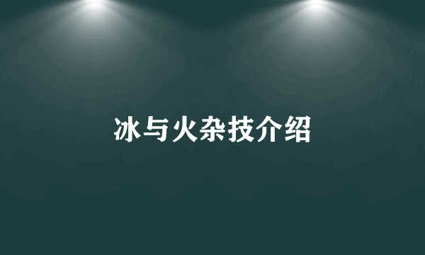 冰与火杂技介绍