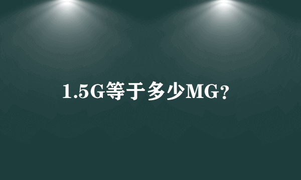 1.5G等于多少MG？