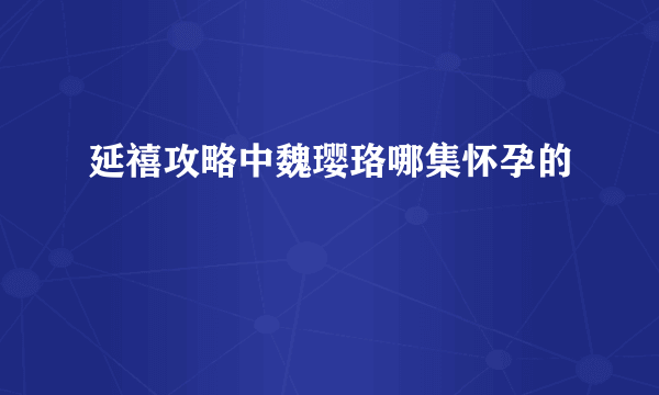 延禧攻略中魏璎珞哪集怀孕的