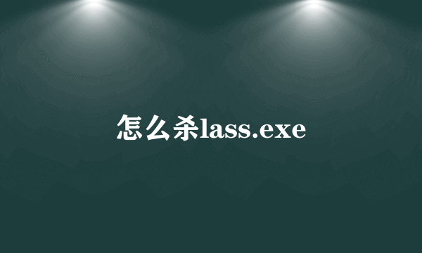 怎么杀lass.exe