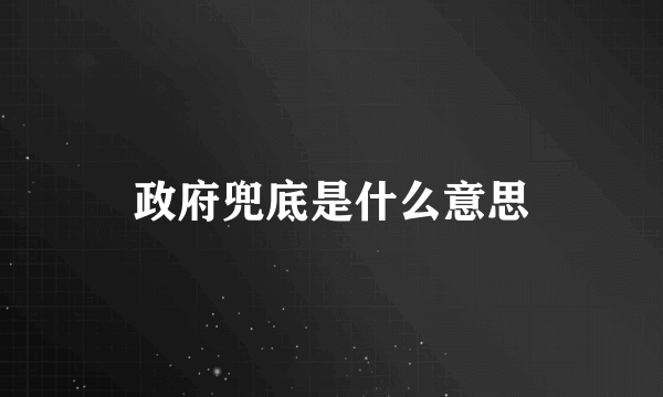 政府兜底是什么意思