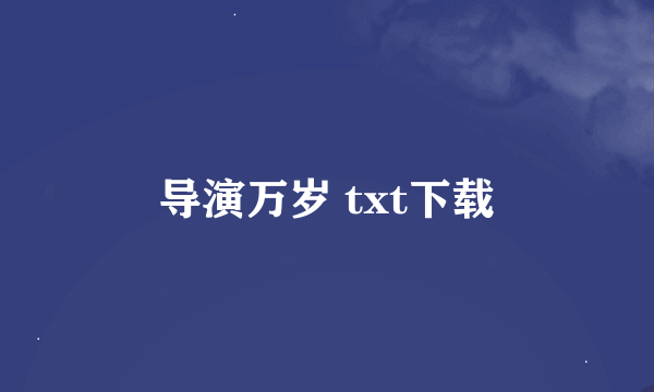 导演万岁 txt下载