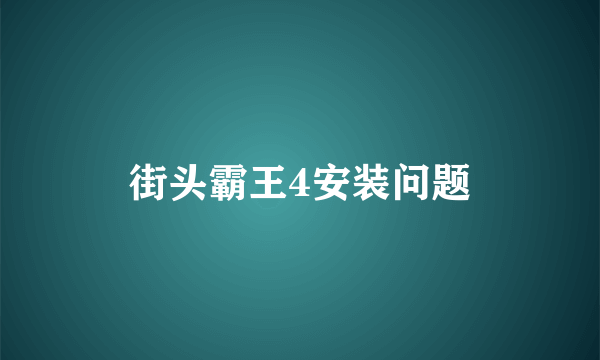 街头霸王4安装问题