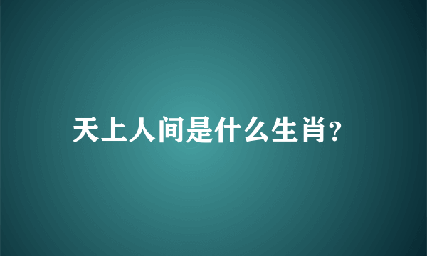 天上人间是什么生肖？