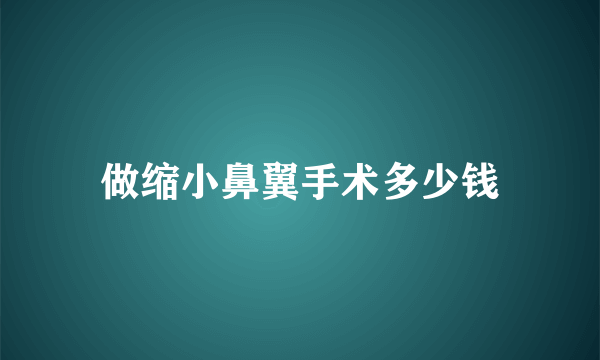 做缩小鼻翼手术多少钱