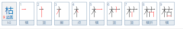 “枯”字怎么读？