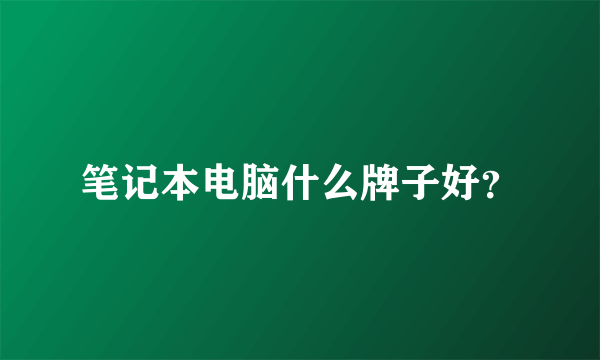 笔记本电脑什么牌子好？