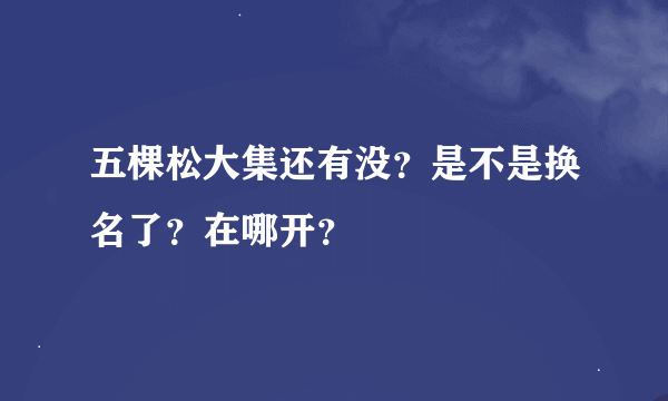 五棵松大集还有没？是不是换名了？在哪开？