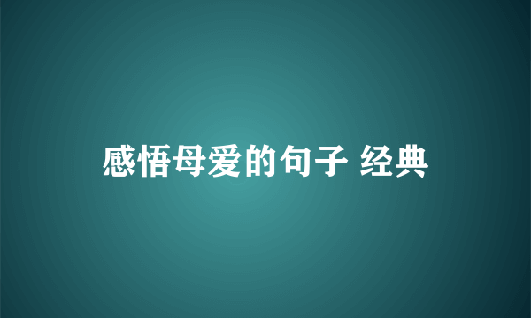 感悟母爱的句子 经典