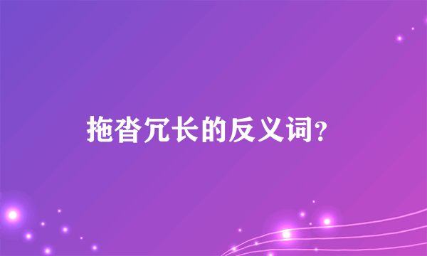 拖沓冗长的反义词？