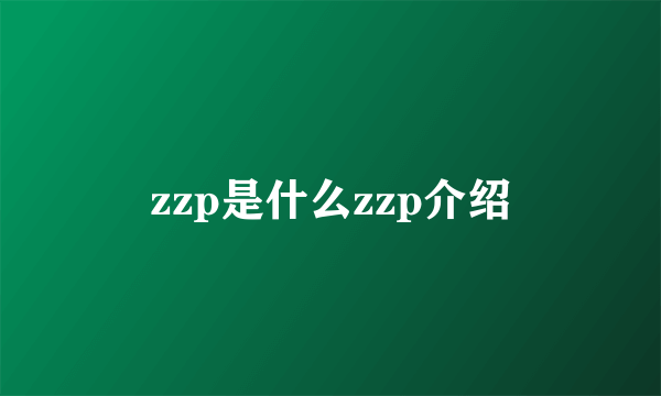 zzp是什么zzp介绍