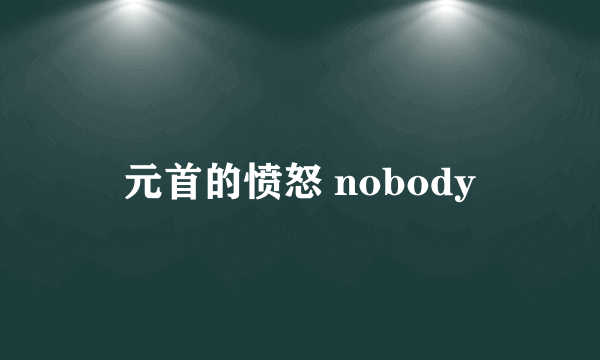 元首的愤怒 nobody