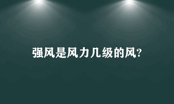 强风是风力几级的风?