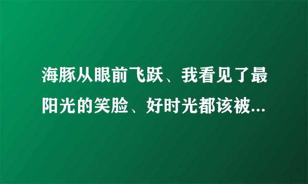 海豚从眼前飞跃、我看见了最阳光的笑脸、好时光都该被宝贝、因为有限。是哪首歌的歌词？