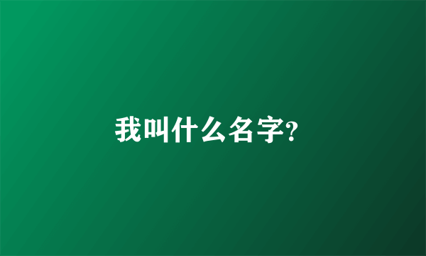 我叫什么名字？