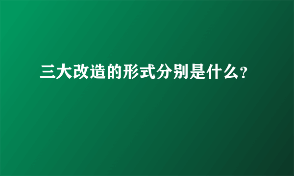 三大改造的形式分别是什么？