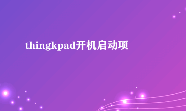 thingkpad开机启动项