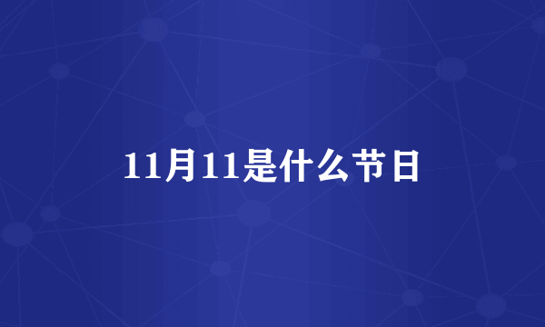 11月11是什么节日